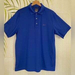 Men’s Greg Norman Collection Five Iron Playdri blue golf polo shirt Size M